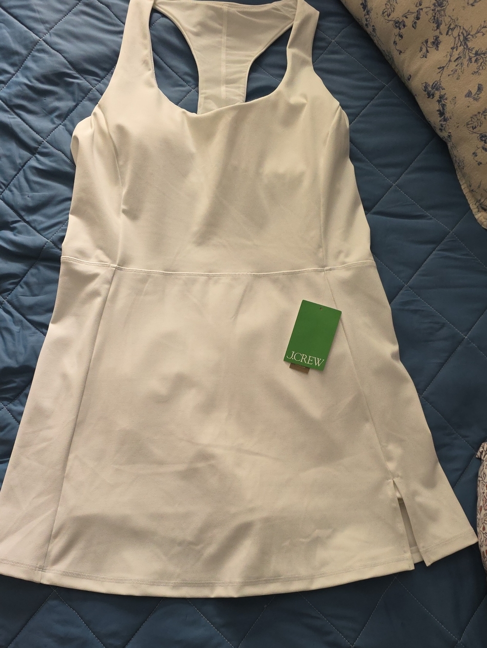 J.CREW | CloudStretch side-slit sports dress white MEDIUM style BP015